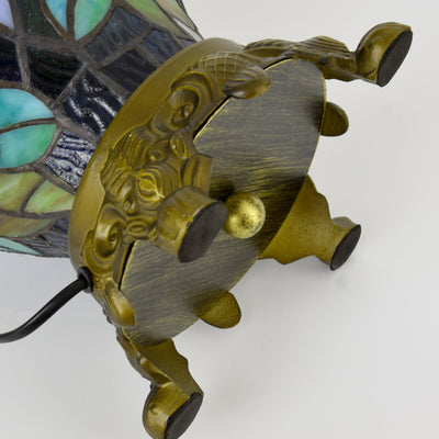 Traditionelle Tiffany-Kuppel Eisen-Glas 2-Licht Tischlampe für das Wohnzimmer 