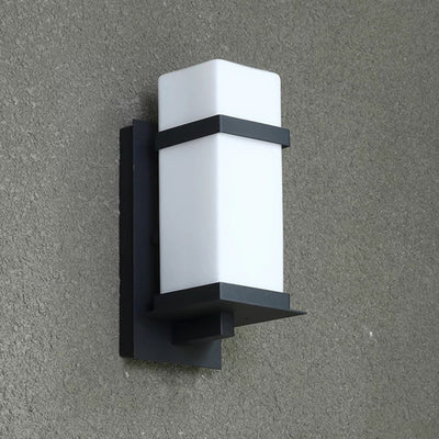 Applique murale moderne minimaliste rectangulaire en fer et verre à 1 lumière pour jardin 