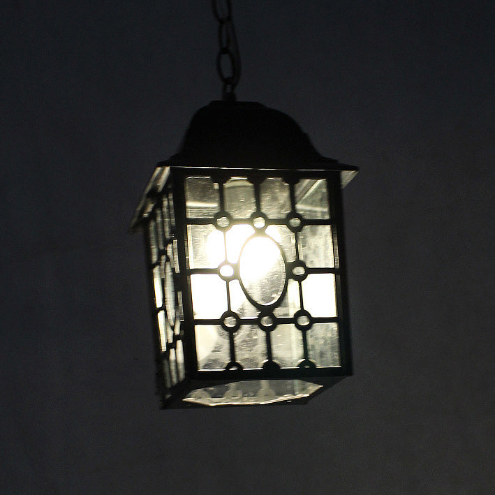 Traditionelle chinesische rechteckige Eisenstoff 1-Licht Pendelleuchte für das Wohnzimmer 