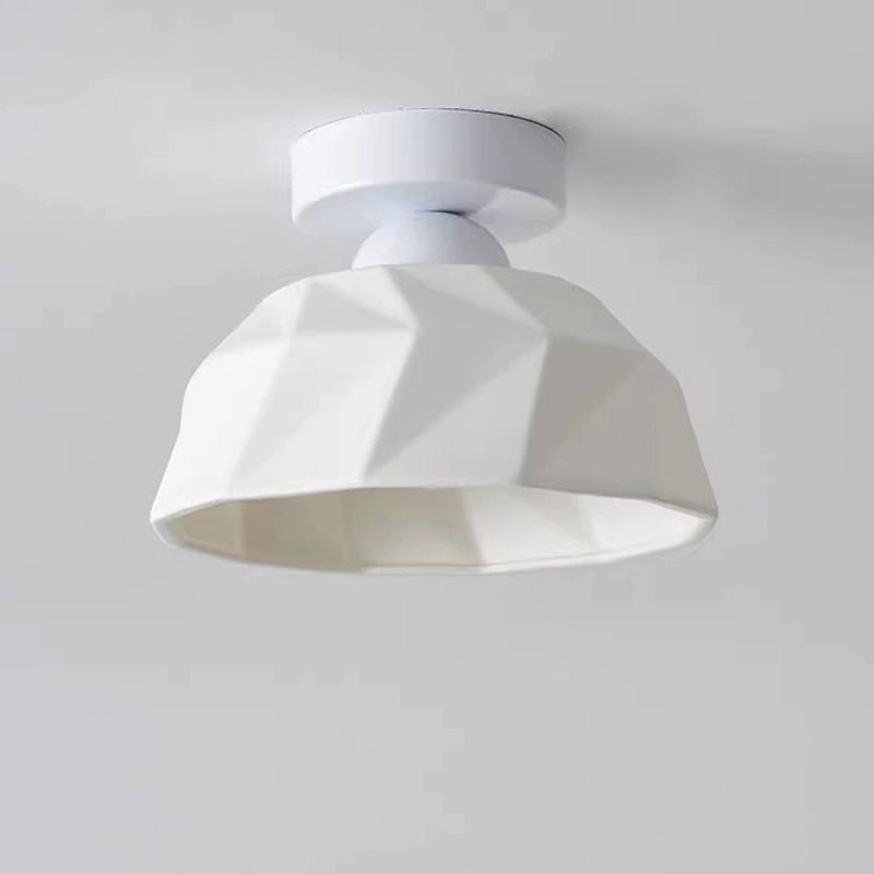 Moderne kreative runde Eisen-Keramik 1-Licht Semi-Flush-Montage Deckenleuchte für das Wohnzimmer 