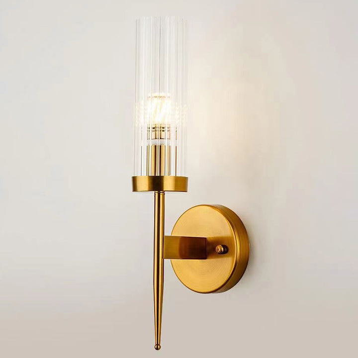 Moderne minimalistische Säulen-Eisen-Glas 1/2-Licht-Wandleuchte für Wohnzimmer 