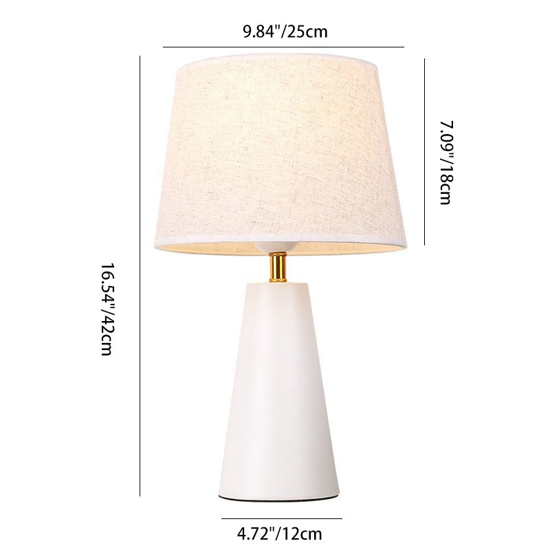 Contemporary Nordic Drum Iron Fabric 1-Light Table Lamp For Living Room