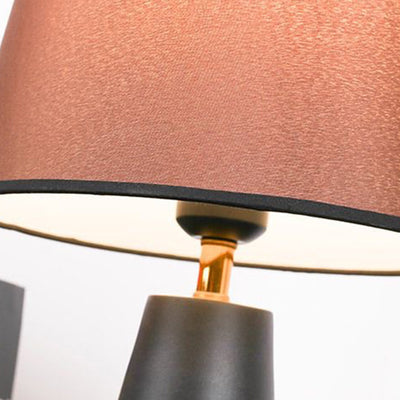 Contemporary Nordic Drum Iron Fabric 1-Light Table Lamp For Living Room