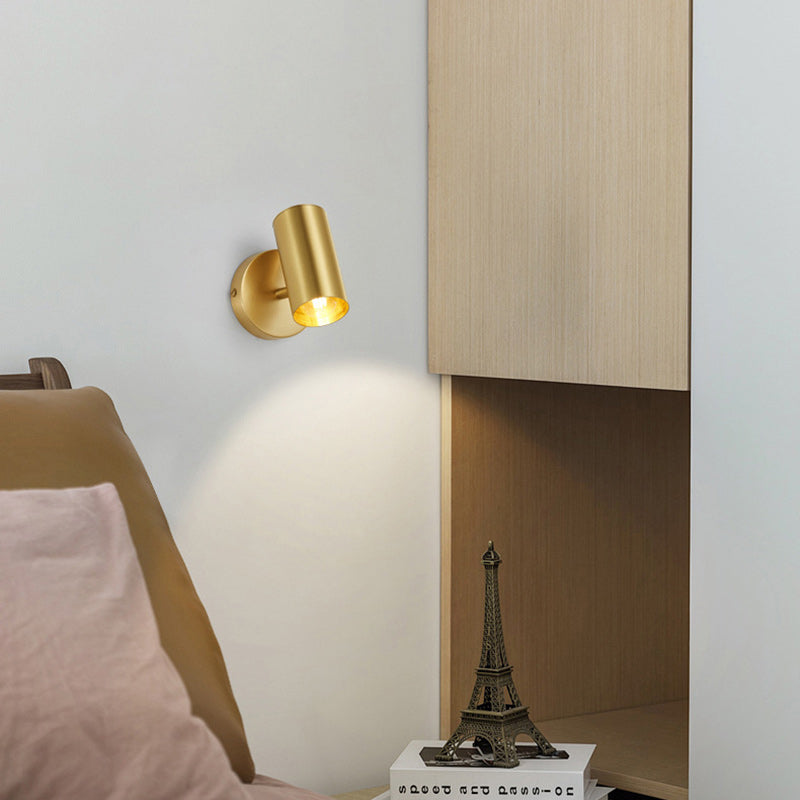 مصباح حائط عصري نورديك أسطواني نحاسي 1-ضوء لغرفة المعيشة 