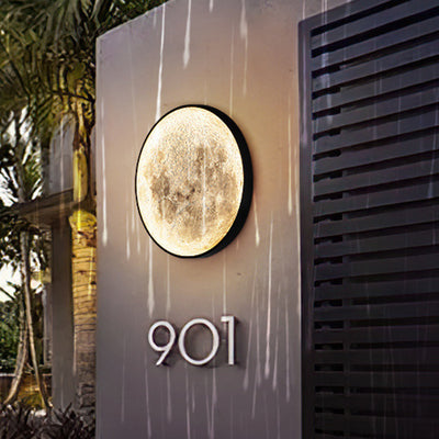 Plafonnier LED rond en fer avec verre créatif contemporain pour jardin 