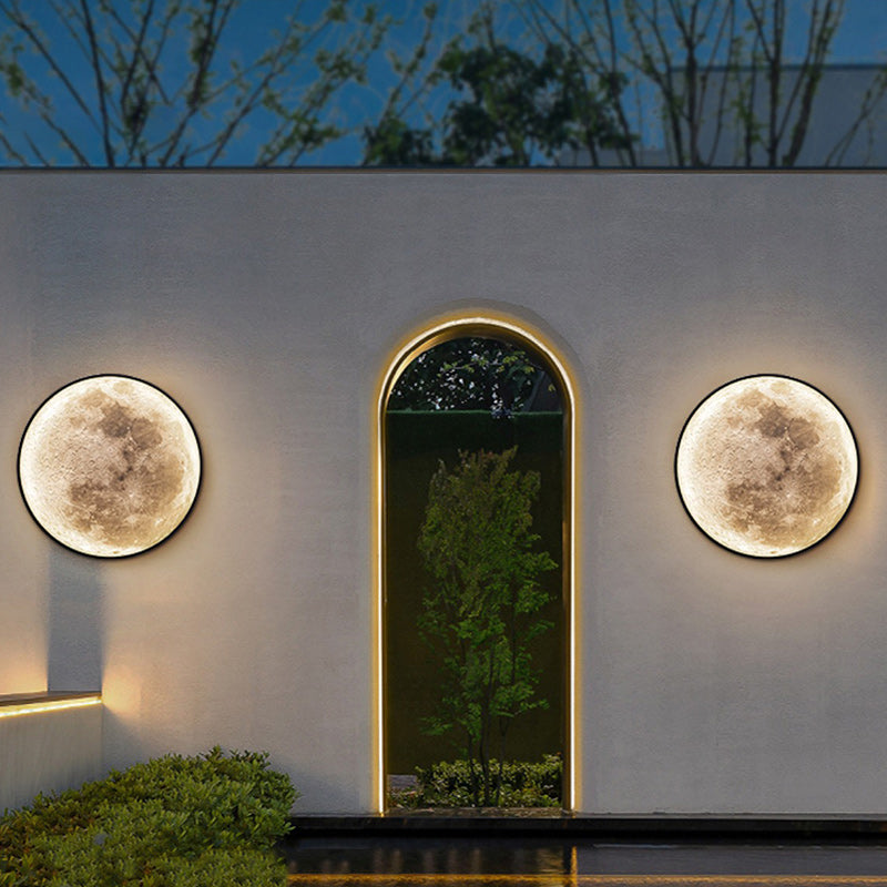 Plafonnier LED rond en fer avec verre créatif contemporain pour jardin 
