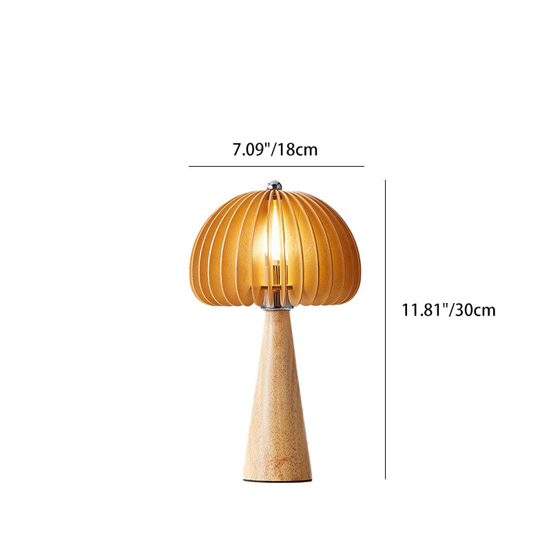 Lámpara de Mesa Tradicional Vintage Ovalada de Hierro y Madera con 1 Luz para Sala de Estar 