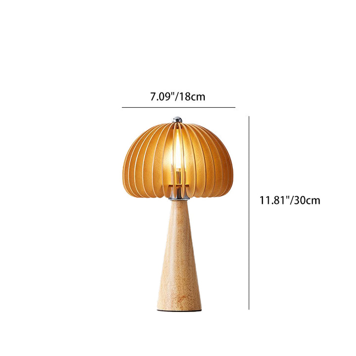 Lámpara de Mesa Tradicional Vintage Ovalada de Hierro y Madera con 1 Luz para Sala de Estar 