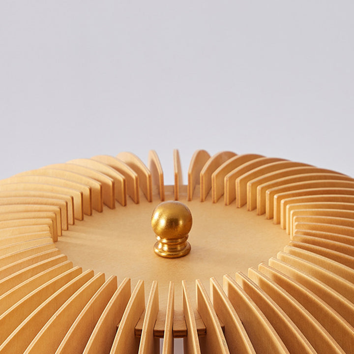 Lámpara de Mesa Tradicional Vintage Ovalada de Hierro y Madera con 1 Luz para Sala de Estar 