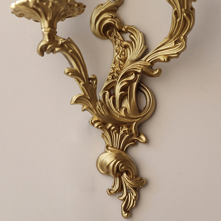 Traditional European Column Copper 2/3-Light Wall Sconce Lamp For Living Room