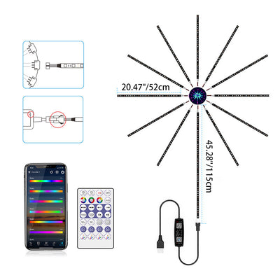 Zeitgenössische kreative bunte Feuerwerksmusik Sprachsteuerung Atmosphäre dekorative RGB USB LED Wandleuchte Lampe für Schlafzimmer 