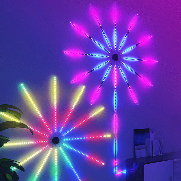 Contemporary Creative Colorful Fireworks Music Voice Control Atmosphere Decorative RGB USB LED Wall Sconce Lamp For Bedroom