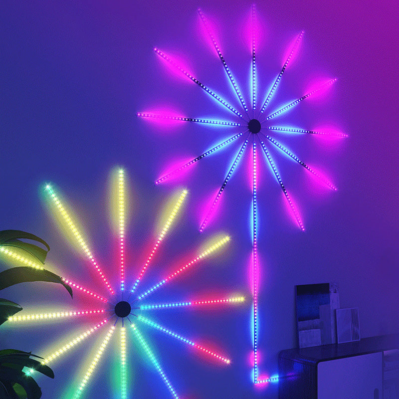 Zeitgenössische kreative bunte Feuerwerksmusik Sprachsteuerung Atmosphäre dekorative RGB USB LED Wandleuchte Lampe für Schlafzimmer 