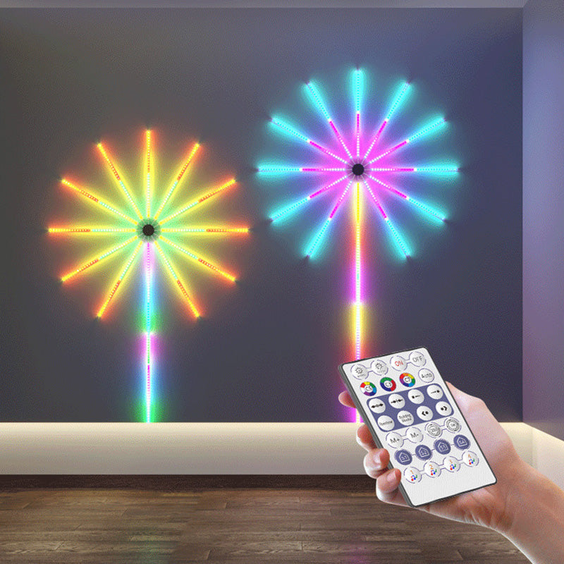 Zeitgenössische kreative bunte Feuerwerksmusik Sprachsteuerung Atmosphäre dekorative RGB USB LED Wandleuchte Lampe für Schlafzimmer 