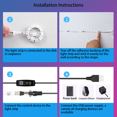 Zeitgenössische kreative bunte Feuerwerksmusik Sprachsteuerung Atmosphäre dekorative RGB USB LED Wandleuchte Lampe für Schlafzimmer 