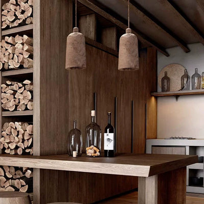 Suspension Luminaire en Résine Mousse Traditionnelle Japonaise à 1 Lumière pour Chambre 
