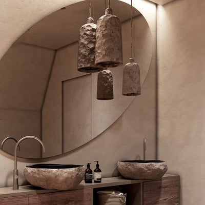 Suspension Luminaire en Résine Mousse Traditionnelle Japonaise à 1 Lumière pour Chambre 