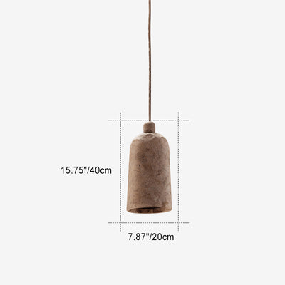 Suspension Luminaire en Résine Mousse Traditionnelle Japonaise à 1 Lumière pour Chambre 