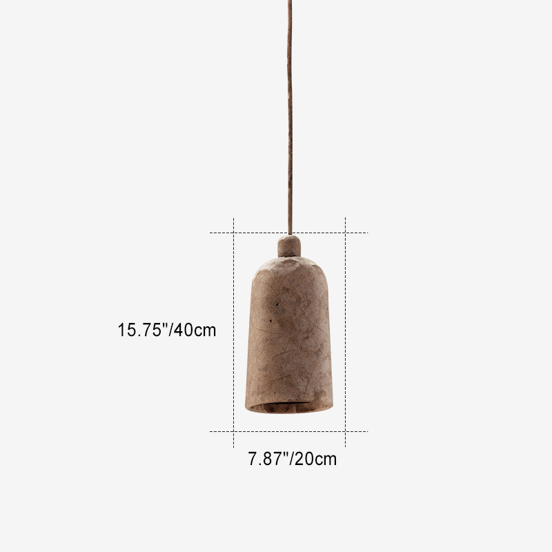 Suspension Luminaire en Résine Mousse Traditionnelle Japonaise à 1 Lumière pour Chambre 