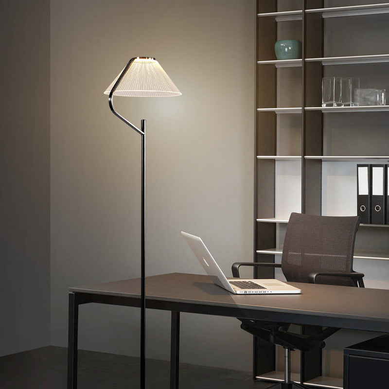 Contemporary Luxury Round Iron Acrylic LED Standing Floor Lamp For Living Room