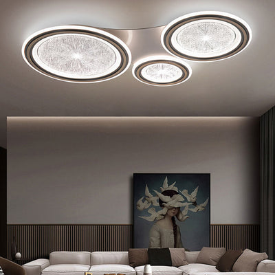 Moderne Einfachheit Runde Aluminium Acryl LED Unterputz Deckenleuchte für Wohnzimmer 