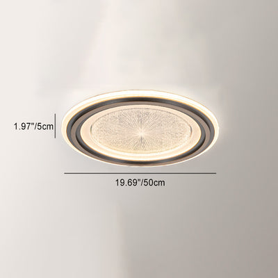 Moderne Einfachheit Runde Aluminium Acryl LED Unterputz Deckenleuchte für Wohnzimmer 