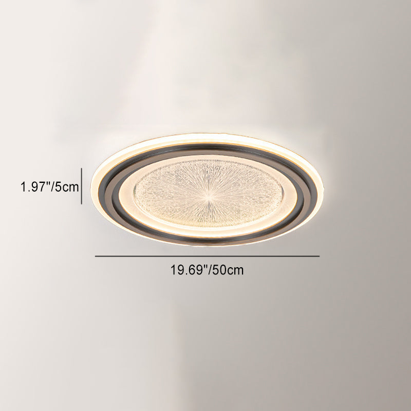Moderne Einfachheit Runde Aluminium Acryl LED Unterputz Deckenleuchte für Wohnzimmer 