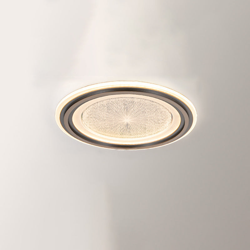 Moderne Einfachheit Runde Aluminium Acryl LED Unterputz Deckenleuchte für Wohnzimmer 
