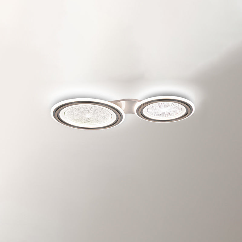Moderne Einfachheit Runde Aluminium Acryl LED Unterputz Deckenleuchte für Wohnzimmer 