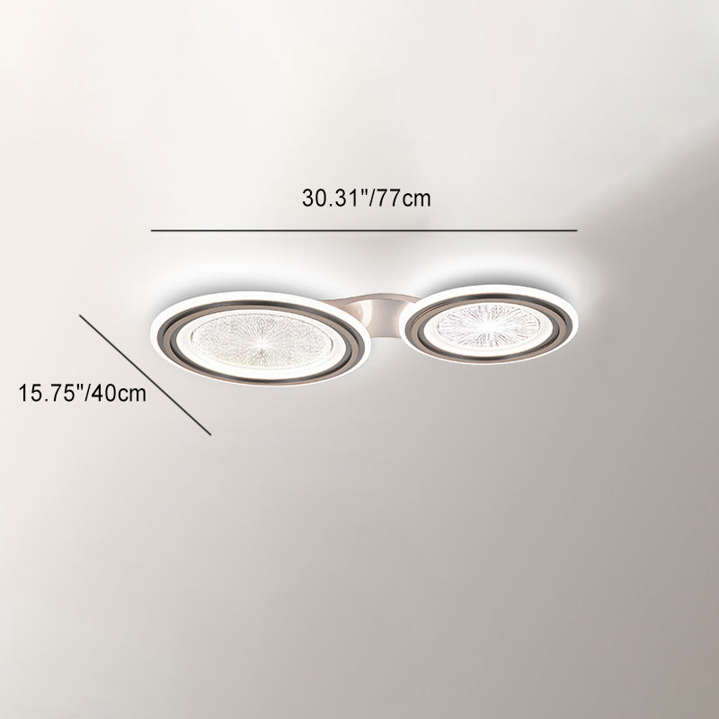 Moderne Einfachheit Runde Aluminium Acryl LED Unterputz Deckenleuchte für Wohnzimmer 
