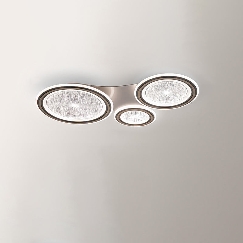 Moderne Einfachheit Runde Aluminium Acryl LED Unterputz Deckenleuchte für Wohnzimmer 