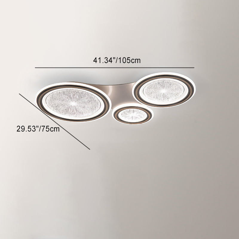 Moderne Einfachheit Runde Aluminium Acryl LED Unterputz Deckenleuchte für Wohnzimmer 