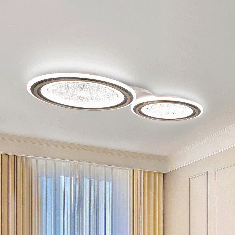 Moderne Einfachheit Runde Aluminium Acryl LED Unterputz Deckenleuchte für Wohnzimmer 