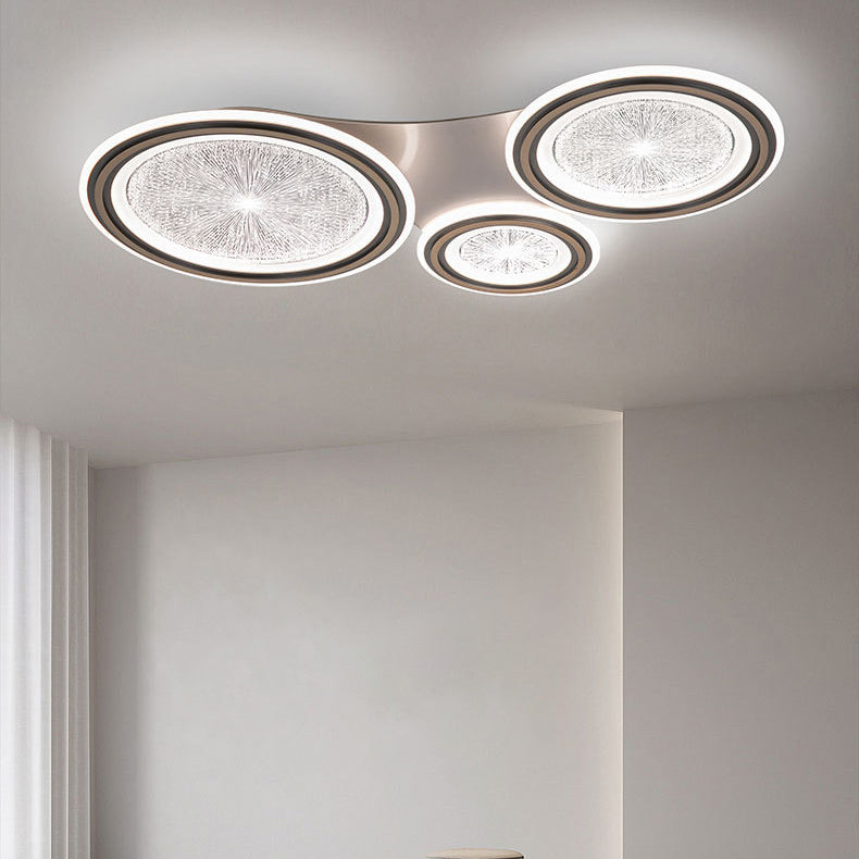 Moderne Einfachheit Runde Aluminium Acryl LED Unterputz Deckenleuchte für Wohnzimmer 
