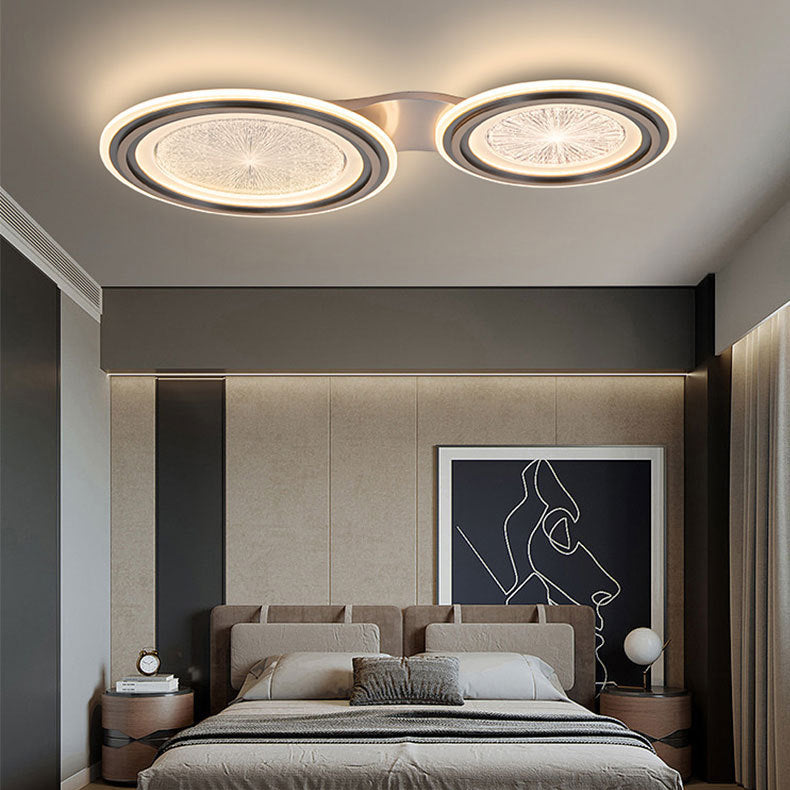 Plafonnier LED rond en aluminium acrylique de simplicité moderne pour salon 