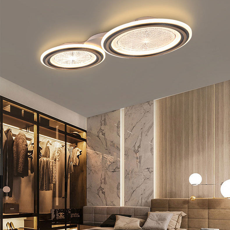 Moderne Einfachheit Runde Aluminium Acryl LED Unterputz Deckenleuchte für Wohnzimmer 