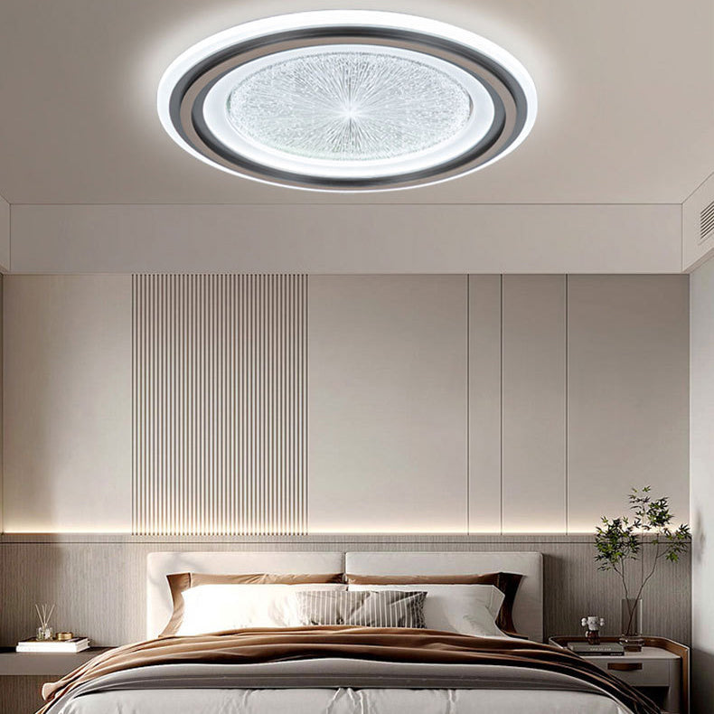 Moderne Einfachheit Runde Aluminium Acryl LED Unterputz Deckenleuchte für Wohnzimmer 