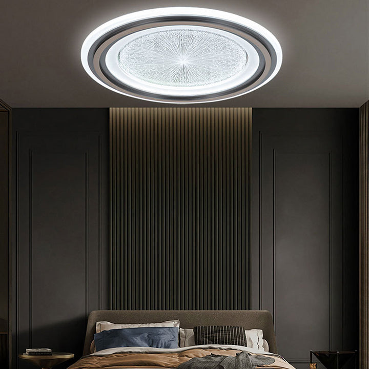 Plafonnier LED rond en aluminium acrylique de simplicité moderne pour salon 