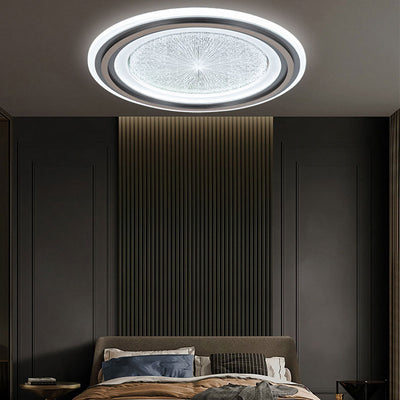 Moderne Einfachheit Runde Aluminium Acryl LED Unterputz Deckenleuchte für Wohnzimmer 