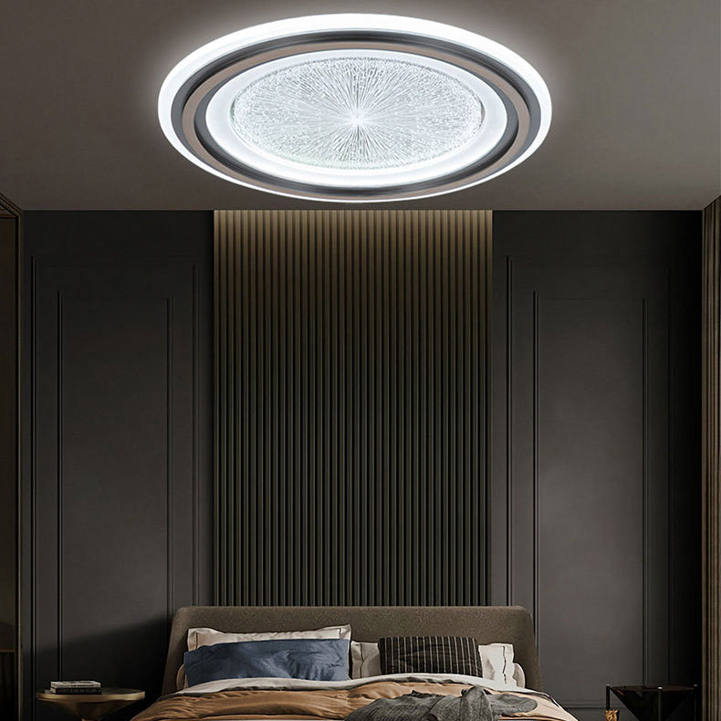 Moderne Einfachheit Runde Aluminium Acryl LED Unterputz Deckenleuchte für Wohnzimmer 