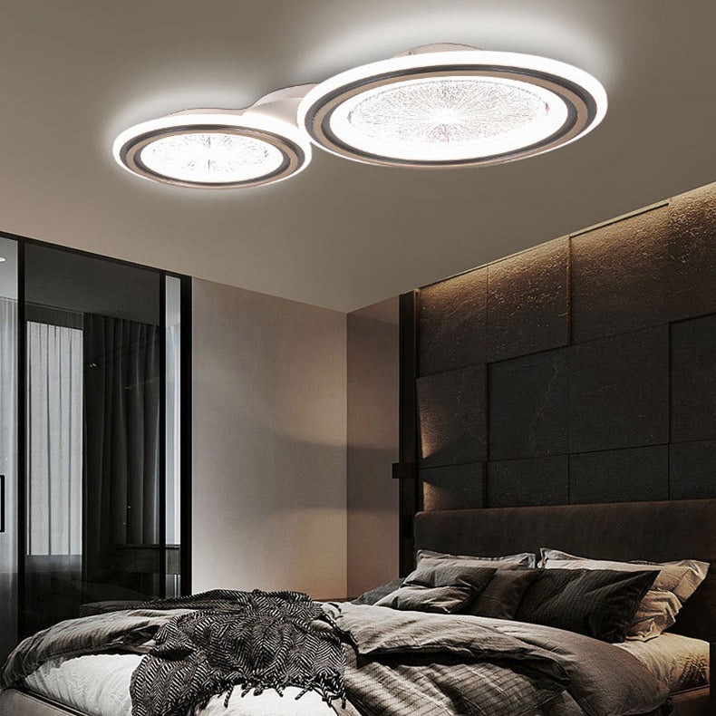 Moderne Einfachheit Runde Aluminium Acryl LED Unterputz Deckenleuchte für Wohnzimmer 