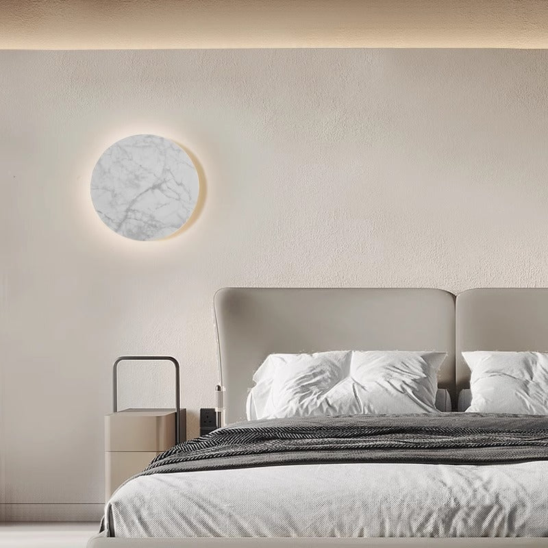 Contemporary Creative Rock Board Round Glacier Iron Acrylic LED Wall Sconce Lamp For Living Room