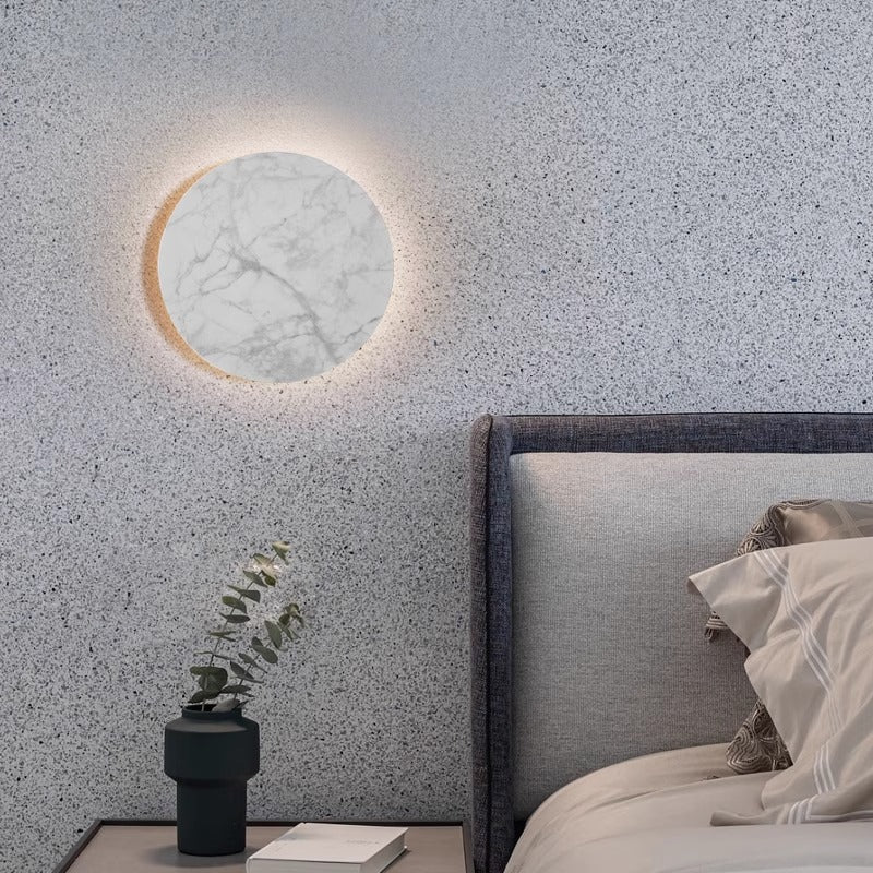 Contemporary Creative Rock Board Round Glacier Iron Acrylic LED Wall Sconce Lamp For Living Room