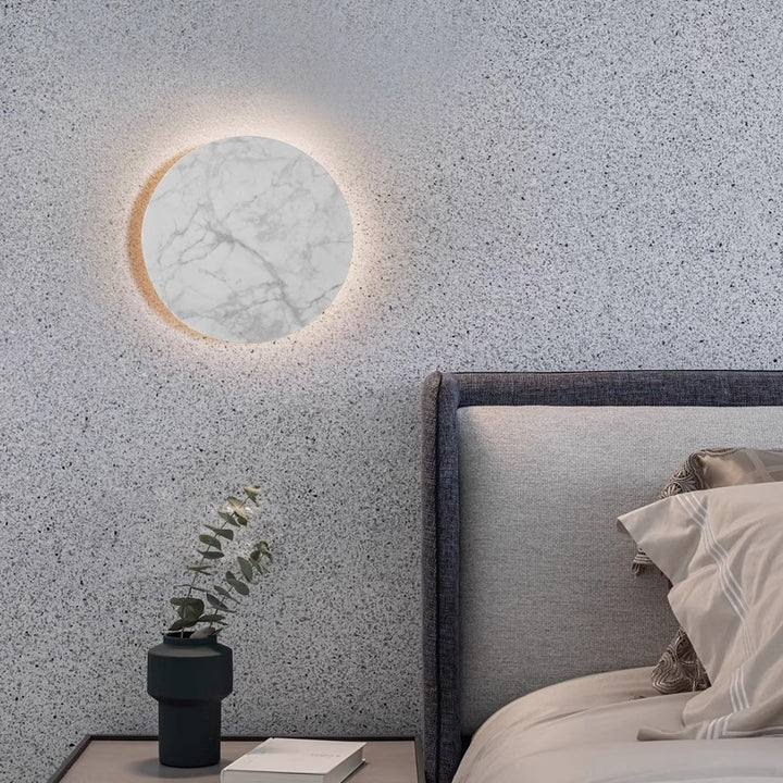 Contemporary Creative Rock Board Round Glacier Iron Acrylic LED Wall Sconce Lamp For Living Room