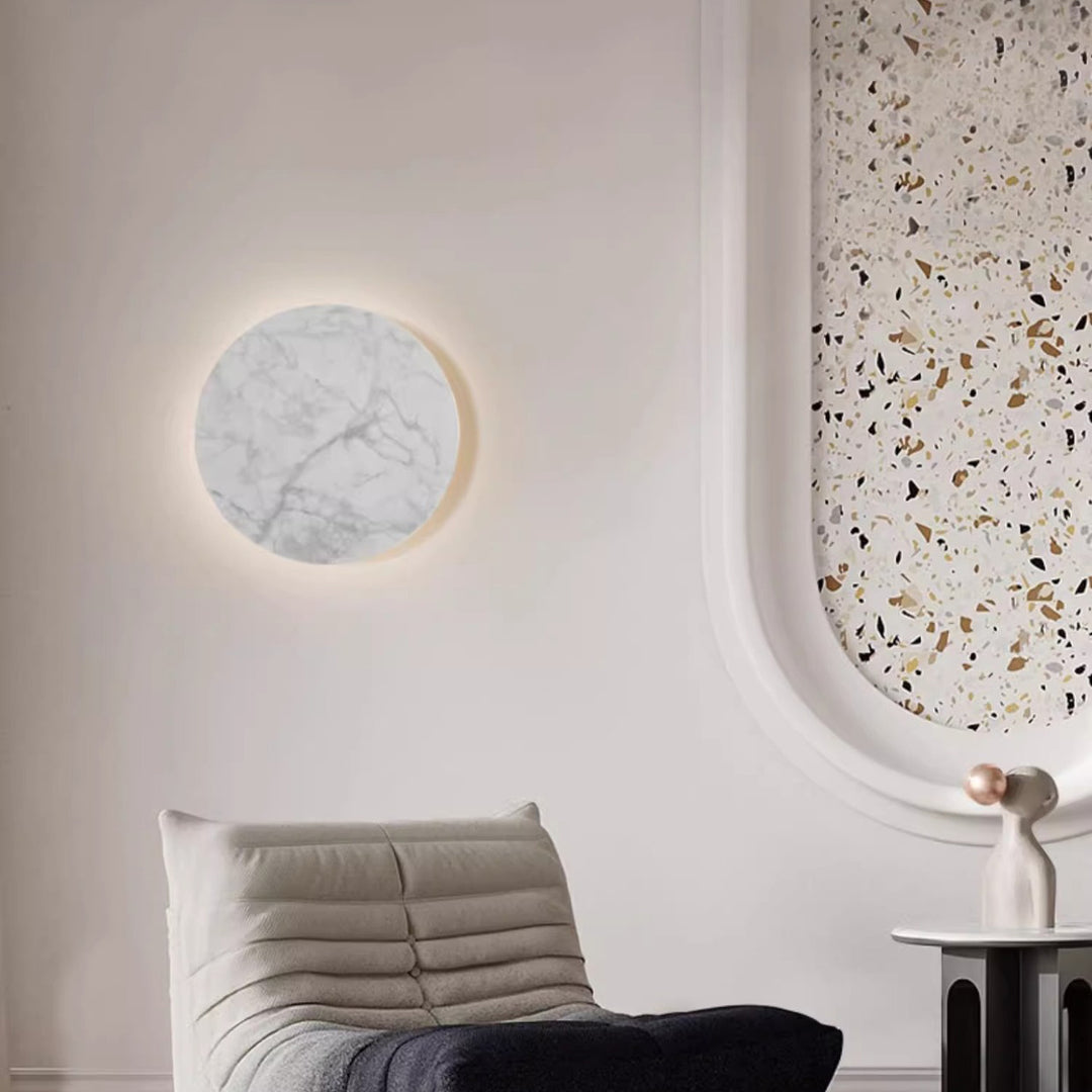 Contemporary Creative Rock Board Round Glacier Iron Acrylic LED Wall Sconce Lamp For Living Room
