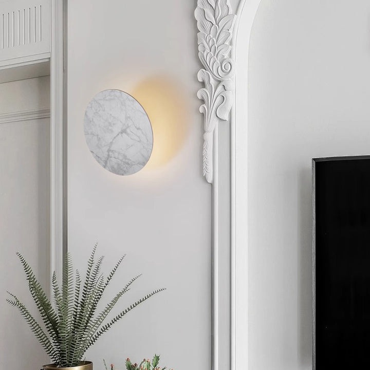 Contemporary Creative Rock Board Round Glacier Iron Acrylic LED Wall Sconce Lamp For Living Room