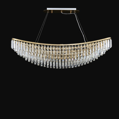 Modern Luxury Boat Shaped Iron Crystal 12/16/20-Light Chandelier For Dining Room