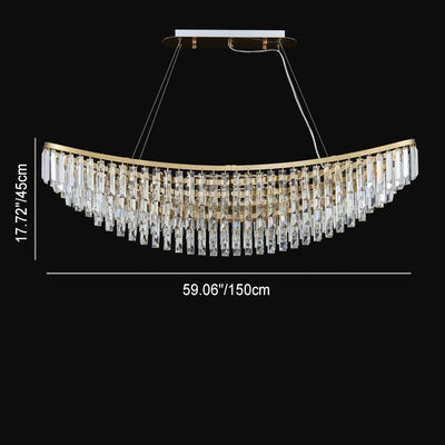 Modern Luxury Boat Shaped Iron Crystal 12/16/20-Light Chandelier For Dining Room