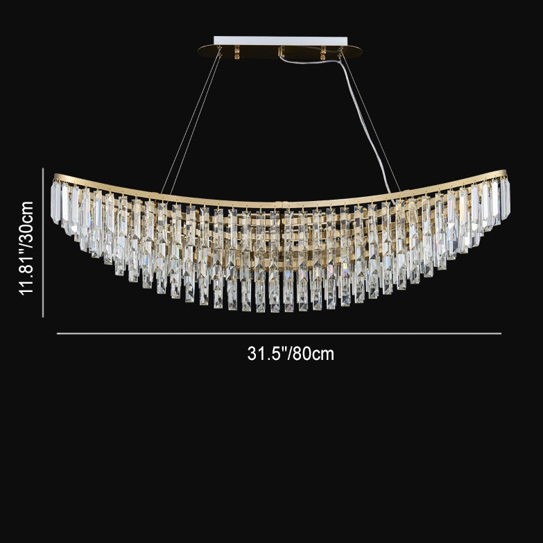 Modern Luxury Boat Shaped Iron Crystal 12/16/20-Light Chandelier For Dining Room