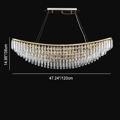 Modern Luxury Boat Shaped Iron Crystal 12/16/20-Light Chandelier For Dining Room